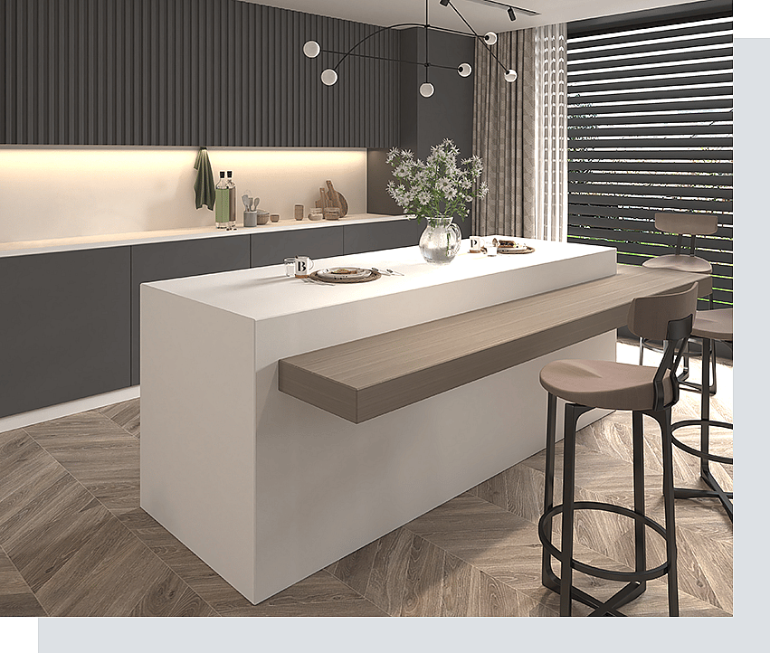 Transforma tu Hogar con la Elegancia y Sofisticación del Cuarzo Calacatta 2 Superficies de cuarzo PMC1010