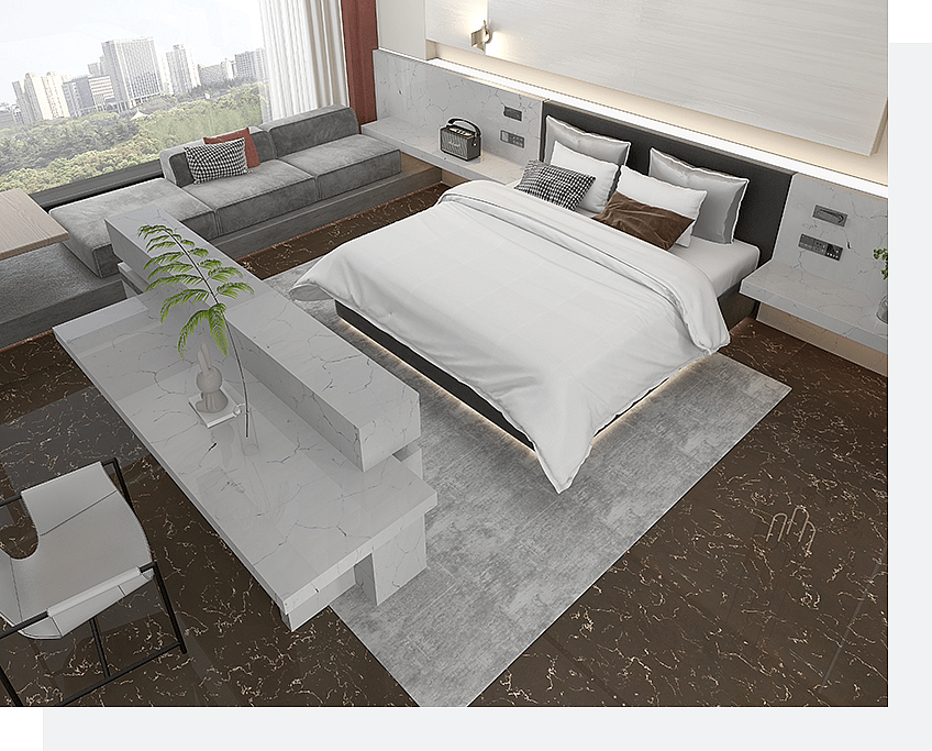 5 Diseños Imprescindibles de Cuarzo Carrara en Tonos Oscuros para Ambientes Selectos 5 Superficies de cuarzo PMC1005