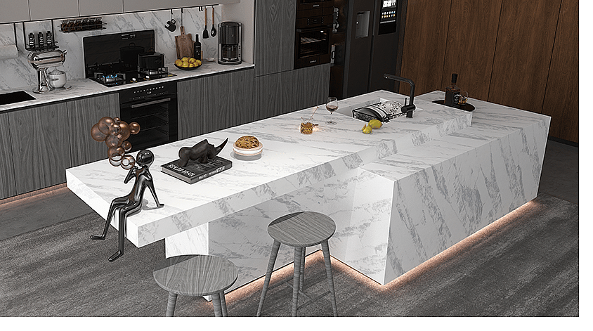 Las 3 Mejores Inspiraciones En Cuarzo Calacatta Para El Diseño De Interiores Moderno 2 Superficies de piedra PMC2524