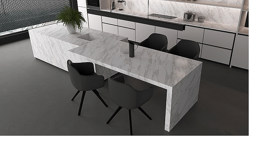 Las 3 Mejores Opciones De Cuarzo Calacatta Para Cocinas De Lujo 2 Superficies de piedra PMC2603