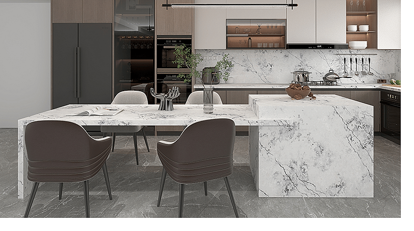 Las 3 Mejores Losas De Cuarzo Calacatta Para Cocinas Modernas 2 Superficies de piedra PMC2638