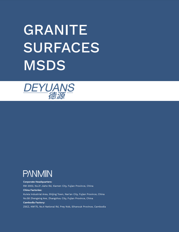 Ficha de datos de Seguridad de Materiales (MSDS) Superficies de Granito Deyuan