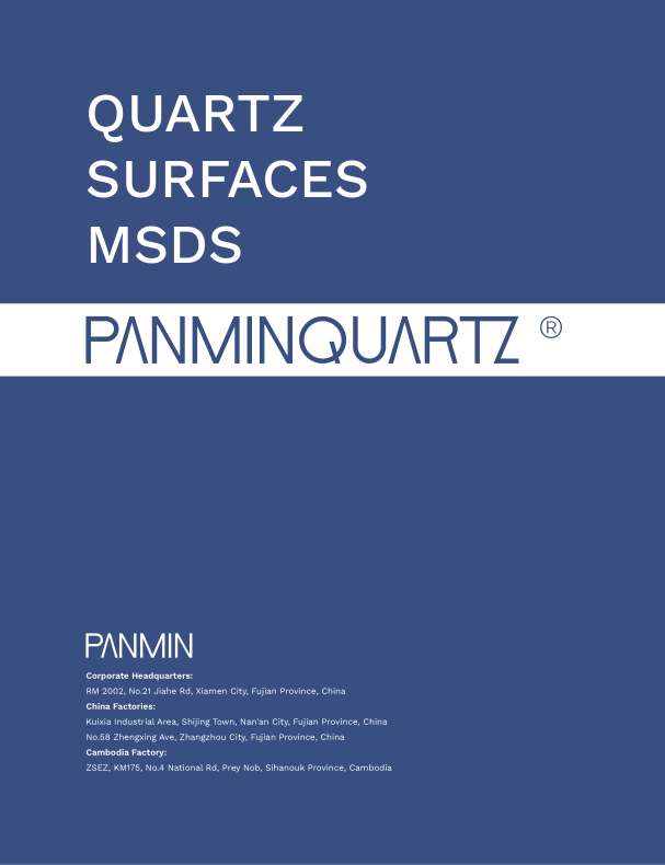 Ficha de datos de Seguridad de Materiales (MSDS) Superficies PANMINQUARTZ®