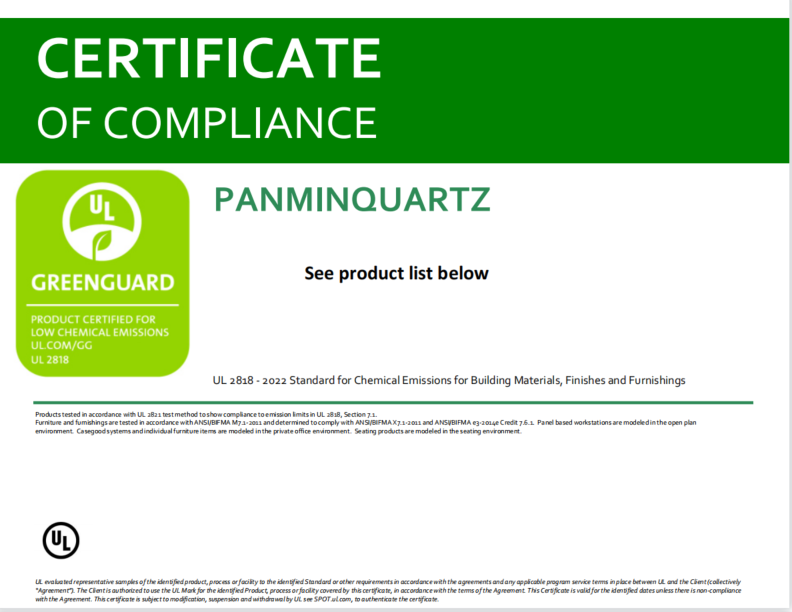 Certificado GREENGUARD 2024