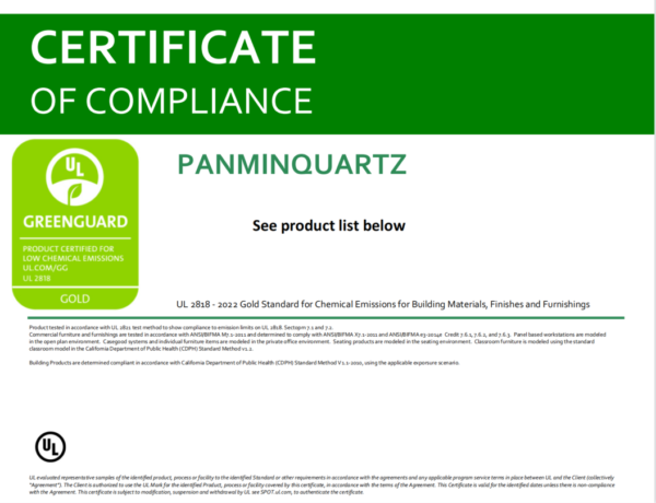 Certificado GREENGUARD GOLD 2024